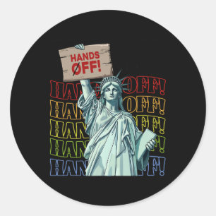 Sticker Rond Résister Mains Hors Vintage Nous Le Peuple América