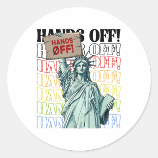 Sticker Rond Résister Mains Hors Vintage Nous Le Peuple América