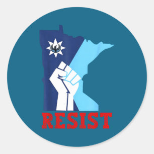 Sticker Rond Résister Minnesota Rebelle Nouvel État
