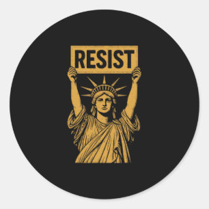 Sticker Rond Résister Statue de la Liberté Rébellion Protestati