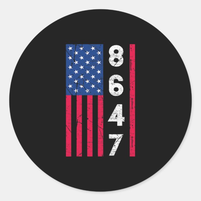 Sticker Rond Résister subtilement à Trump 8647  (Devant)