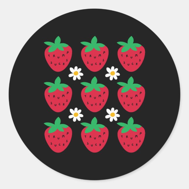 Sticker Rond Résister subtilement Trump Daisy Fraise Protest Fé (Devant)