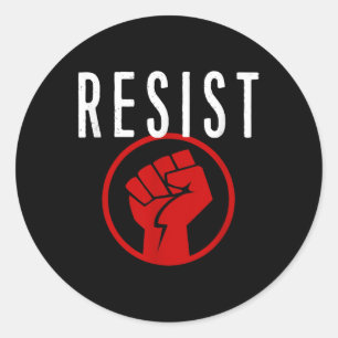 Sticker Rond Résistez À La Chemise Poing - Faites Partie De La