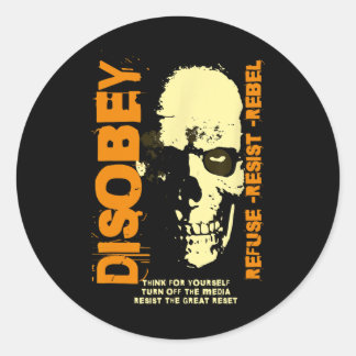 Sticker Rond Résistez À La Grande Réinitialisation Anti Globyli