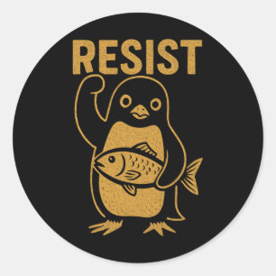 Sticker Rond Résistez à la manifestation anti-Trump contre Rebe