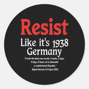 Sticker Rond Résistez à l'amour de 1938 Allemagne 18