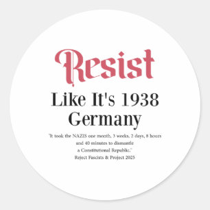 Sticker Rond Résistez à l'amour de 1938 Allemagne 2