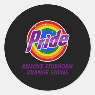 Sticker Rond Résistez à Trump, enlevez les taches orange tenace