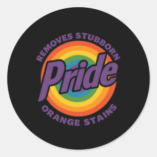 Sticker Rond Résistez à Trump, enlevez les taches orange tenace