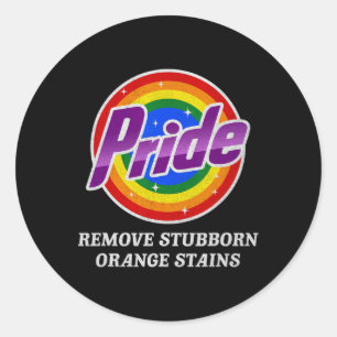 Sticker Rond Résistez à Trump, enlevez les taches orange tenace