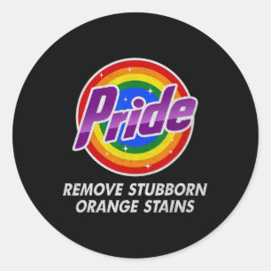 Sticker Rond Résistez à Trump, enlevez les taches orange tenace