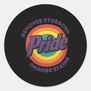 Sticker Rond Résistez à Trump, enlevez les taches orange tenace