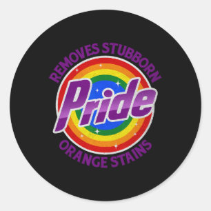 Sticker Rond Résistez à Trump, enlevez les taches orange tenace