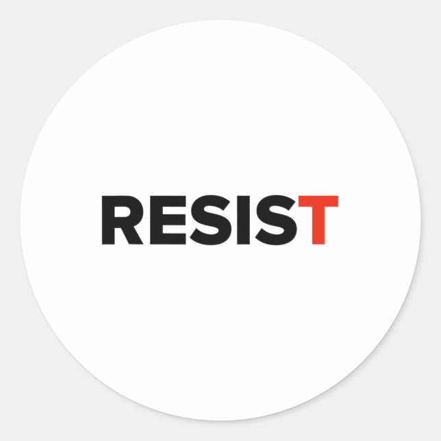 Sticker Rond Résistez. Anti Trump #résistance 1 (Devant)