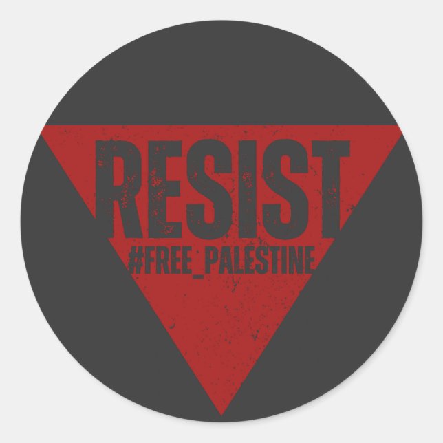 Sticker Rond Résistez au mot avec résistance inversée au triang (Devant)