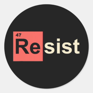 Sticker Rond Résistez au symbole chimique 47 Trump Element