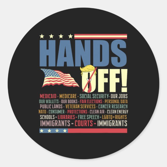Sticker Rond Résistez aux protestations contre Trump (Devant)