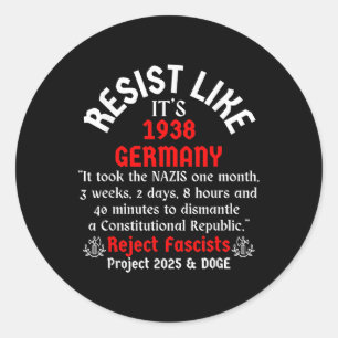 Sticker Rond Résistez Comme Son Allemagne De 1938 _2