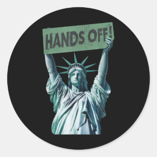Sticker Rond Résistez Et Manifestez Chemise Mains De Statue De