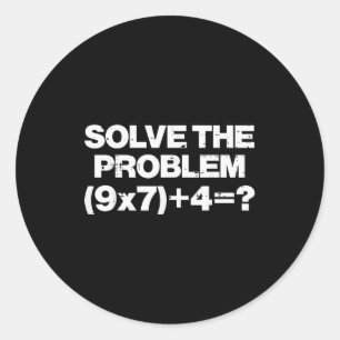 Sticker Rond Résoudre Le Problème Math 67 Mème 6 7 Costume Enfa