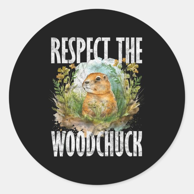 Sticker Rond Respect de la marmotte pour la marmotte _2  (Devant)