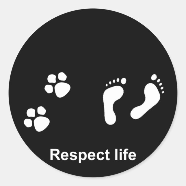 Sticker Rond Respect de la vie (Devant)