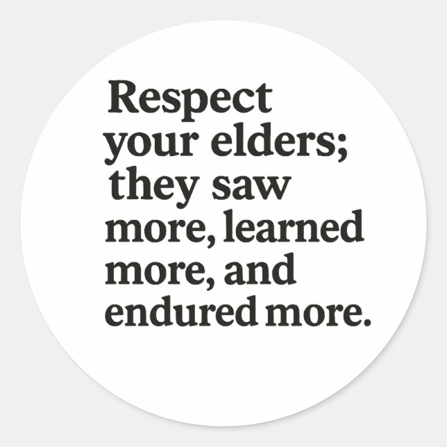 Sticker Rond Respect des aînés (Devant)
