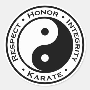 Sticker Rond Respect Honor Integrity Karate