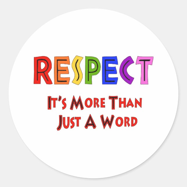 Sticker Rond Respect Rainbow (Devant)