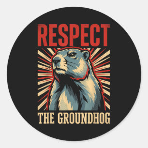 Sticker Rond Respecter la marmotte affiche de style politique v