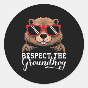 Sticker Rond Respecter la marmotte Marmotte Animal Marmottes
