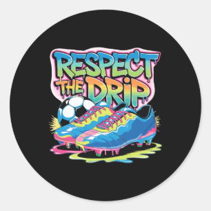 Sticker Rond Respecter le goutte à goutte Soccer Glace Goutte a