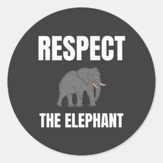 Sticker Rond Respecter L'Éléphant
