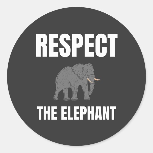 Sticker Rond Respecter L'Éléphant (Devant)