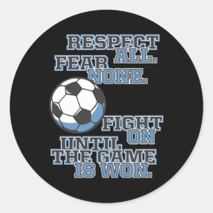 Sticker Rond Respecter tout, ne craindre personne, se battre ju
