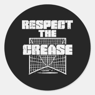 Sticker Rond Respectez La Crosse De Crease Funny Lax Goalie Goa