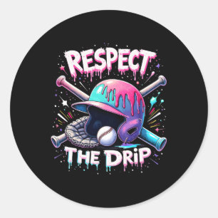 Sticker Rond Respectez La Plage De Vibes De Déchets De Crème De