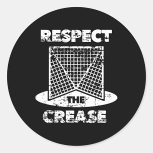 Sticker Rond Respectez Le Crease Lacrosse Lax Goalie