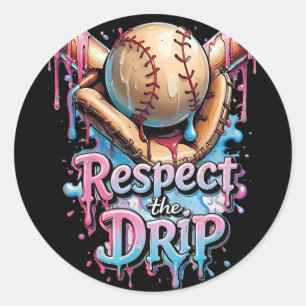Sticker Rond Respectez le goutte Bysebyll Home Plate Crème Glac