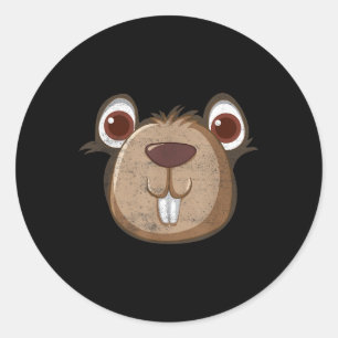 Sticker Rond Respectez Le Jour De La Marmotte De Fond Drôle