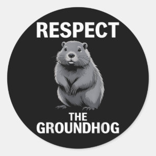 Sticker Rond Respectez Le Joyeux Jour De La Marmotte De Terre