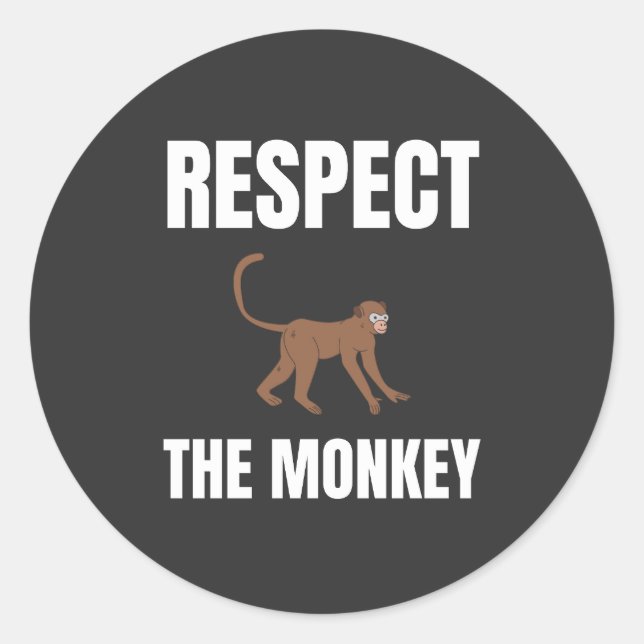 Sticker Rond Respectez Le Singe (Devant)