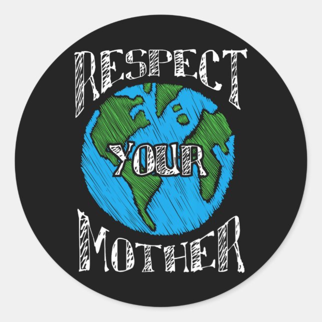 Sticker Rond Respectez l'environnement vert de la Journée de la (Devant)