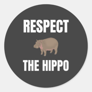 Sticker Rond Respectez L'Hippo
