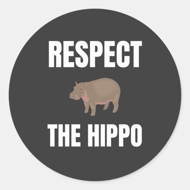 Sticker Rond Respectez L'Hippo (Devant)
