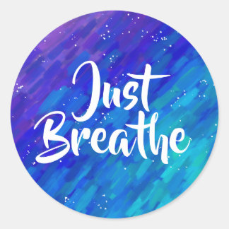 Sticker Rond Respectez simplement le dégradé peint abstrait