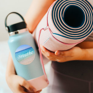 Sticker Rond Respire les îles Caïmans Relaxer Beach Rappel