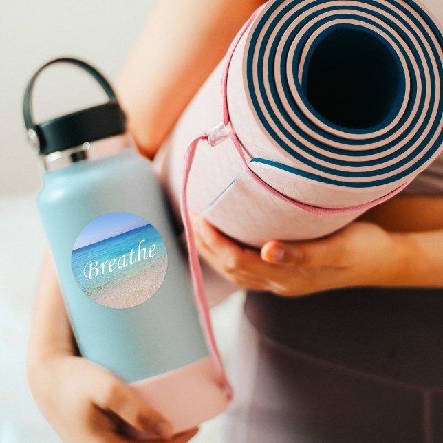 Sticker Rond Respire les îles Caïmans Relaxer Beach Rappel (Créateur téléchargé)