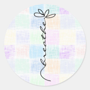 Sticker Rond "Respire" texte daisy doodle