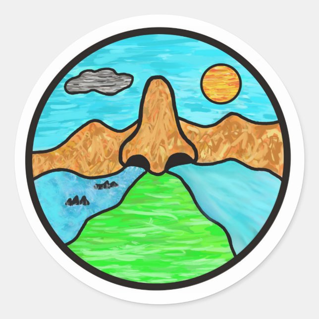 Sticker Rond respirer en respirant (Devant)